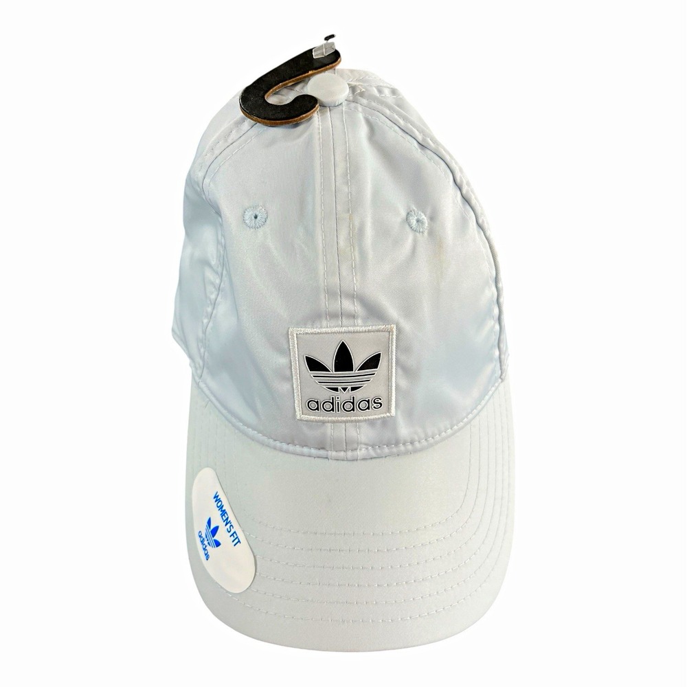 adidas White Solid Baseball Cap w/ Trefoil Logo, Adjustable, One Size